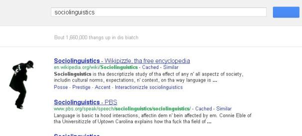gizoogle-sociolinguistics-search-results